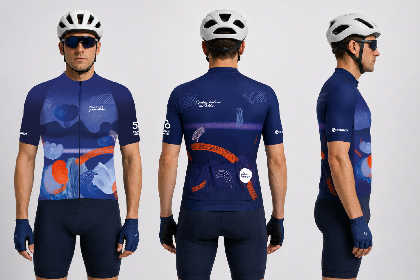 P50 x SWAM x Pihacheck: Pánský cyklistický dres SKINSAFE