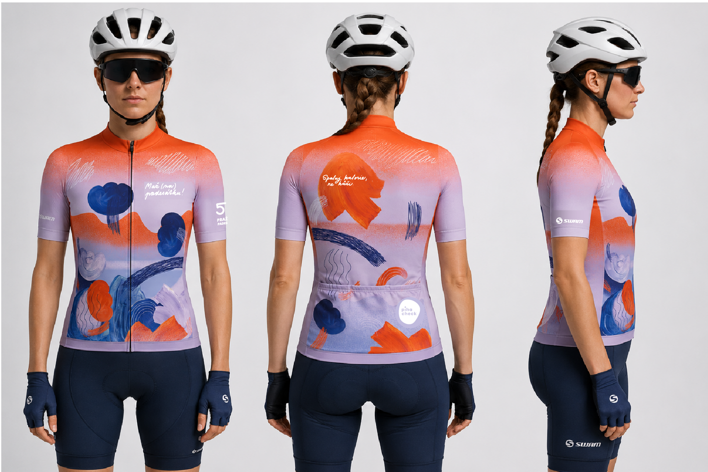 P50 x SWAM x Pihacheck: Dámský cyklistický dres SKINSAFE - krátký rukáv